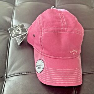 New Era Callaway Golf Magna Cap Baseball Hat OSFA Pink Ball Marker Magnet Linen
